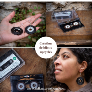 Boucles d'oreilles K7 vintage