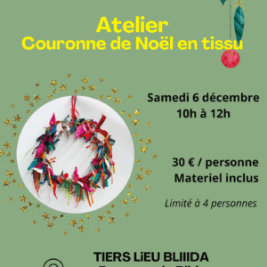 Atelier couronne de Noël le 6 décembre 2025