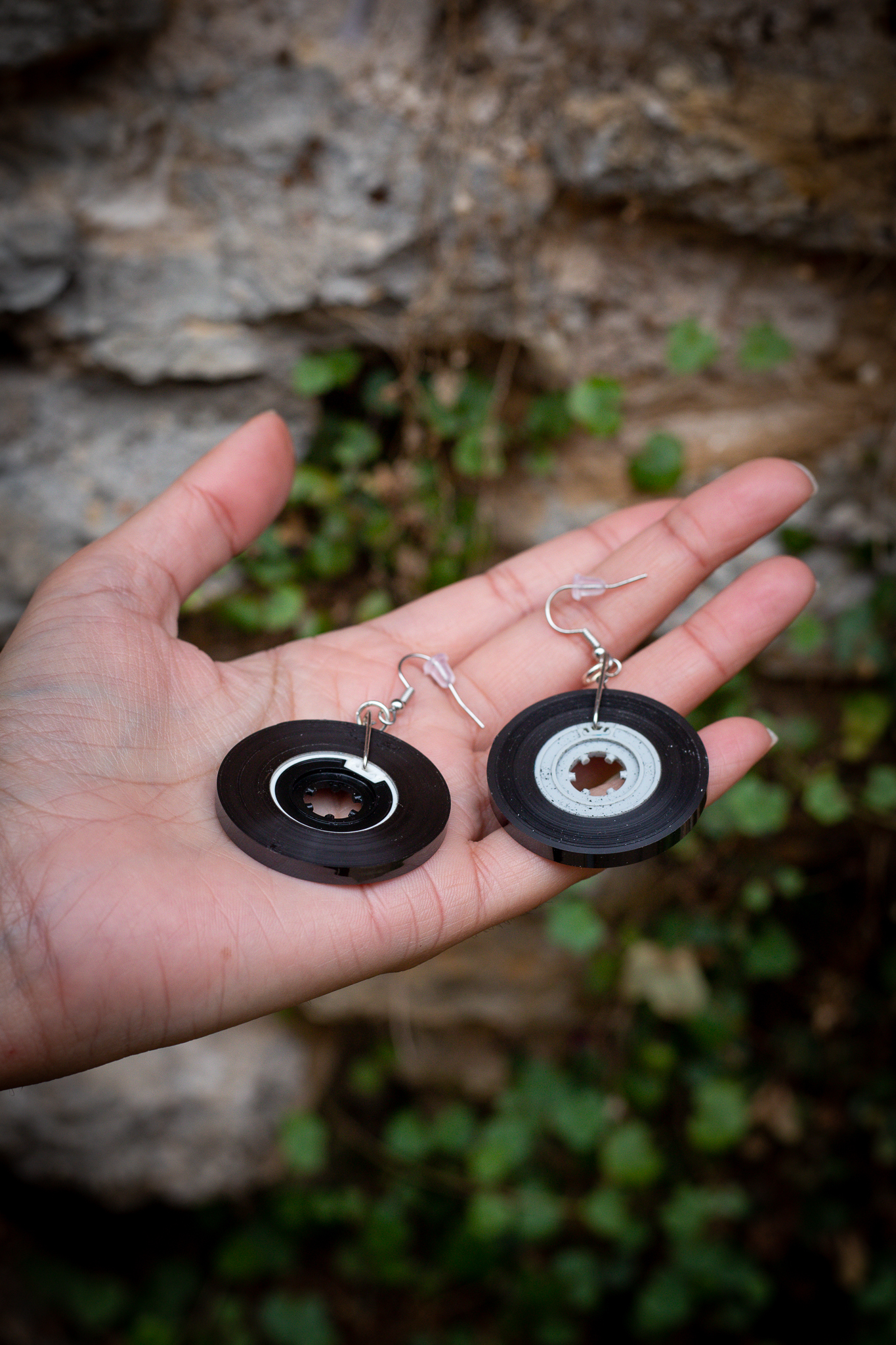Boucles d'oreilles cassettes upcyclées